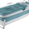 61FvQCZQ8oL._AC_SL1500_.jpg Schwänlein® Foldable Adult Bathtub, Portable Bathtub Adult, Folding Bathtub 158X62X52cm Large with Lid and Soap Box (158cm Blue)