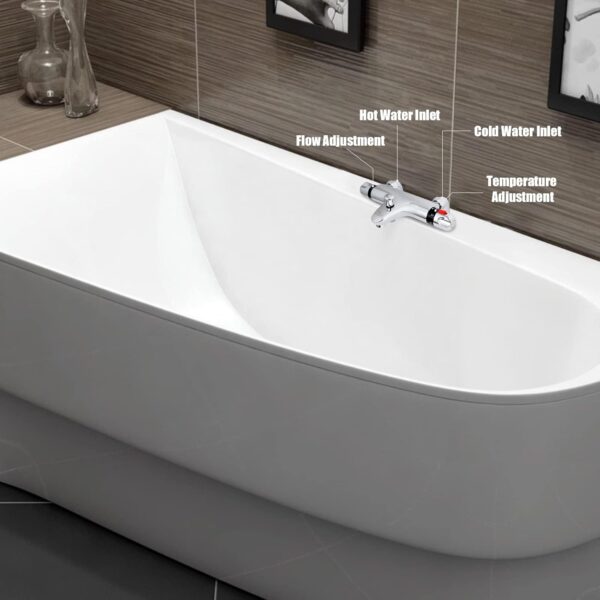 61FygpWpO8L._AC_SL1500_.jpg Chrome Thermostatic Bath Shower Mixer, Uten 38°C Safety Lock Anti-Scald, Thermostatic Shower Valve with Bath Filler Spout, Chrome Modern Mixer Tap Style