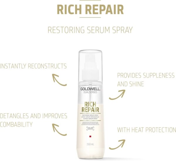 Goldwell Dualsenses Rich Repair Restoring Serum Spray, for Dry to Damaged Hair, 150ml