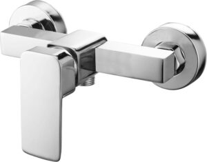 Shower Mixer Taps Wall Mounted Manual Exposed Shower Mixer Valve Single Lever Bathroom Faucet with G1/2" Outlet (Down) Modern Shower Faucet Chrome Stainless Steel Bath Tap for Cold and Hot Water
