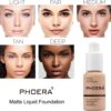 2PCS PHOERA Foundation, PHOERA Matte Liquid Foundation,PHOERA Makeup for Women, PHOERA Foundation Full Coverage Concealer, 30ml 24HR Matte Oil Control Concealer (2pcs- 104- Buff Beige)