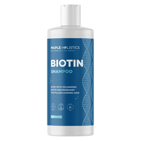Rosemary and Biotin Shampoo for Thinning Hair - Vegan Volumizing Shampoo for Fine Hair with B Vitamins Argan Oil & Tea Tree Essential Oil - Paraben Silicone and Sulfate Free Vegan Formula (8 Fl Oz)