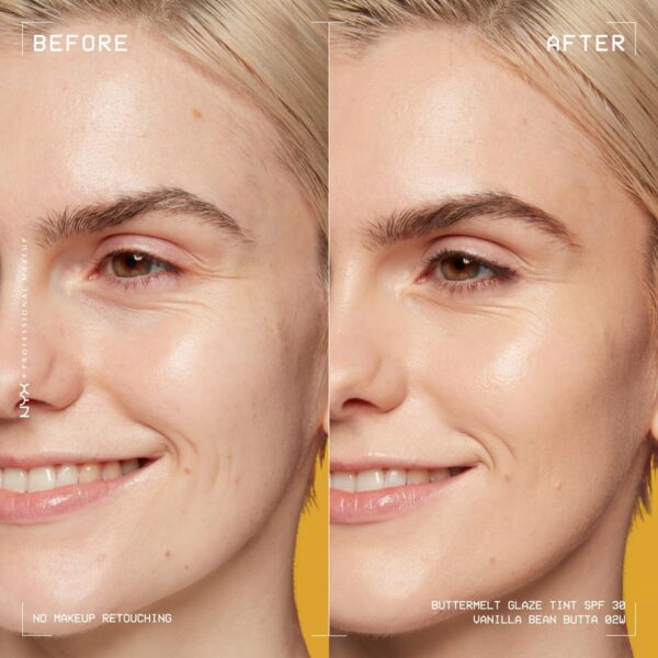 NYX Professional Makeup Buttermelt Glaze Soft Glow Skin Tint + SPF/FPS 30, Foundation, 12h Wear, Vanilla Bean Butta
