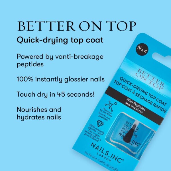 Nails.INC Mini Nail Treatment Duo, Includes Gimme Strength Nail Strengthener and Better On Top Quick Drying Top Coat, With Active Skincare Ingredients to Promote Nail Health, Cruelty Free, Vegan