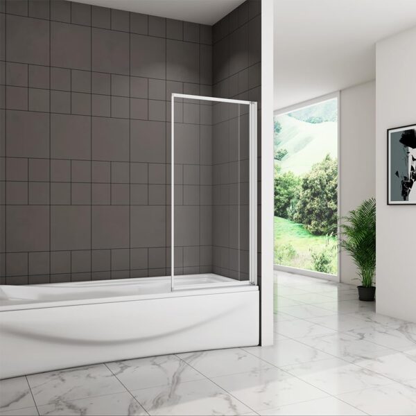 700x1400mm Pivot Shower Bath Screen 1 Fold Folding Bath Shower Screen