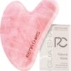 Rena Chris Gua Sha Facial Tools, Natural Rose Quartz Gua Sha Stone, Guasha Tool Face for Jawline Sculpting and Puffiness Reducing, Gua Sha Massage Tool, Skin Care Gift (Pink)