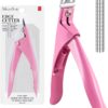 MelodySusie Acrylic Nail Clippers with 15Pcs Magnets Tip Cutters for Fake Gel Nails Sharp Professional Manicure Pedicure with Length Measurement Trimmer Nail Care Tools (Pink)