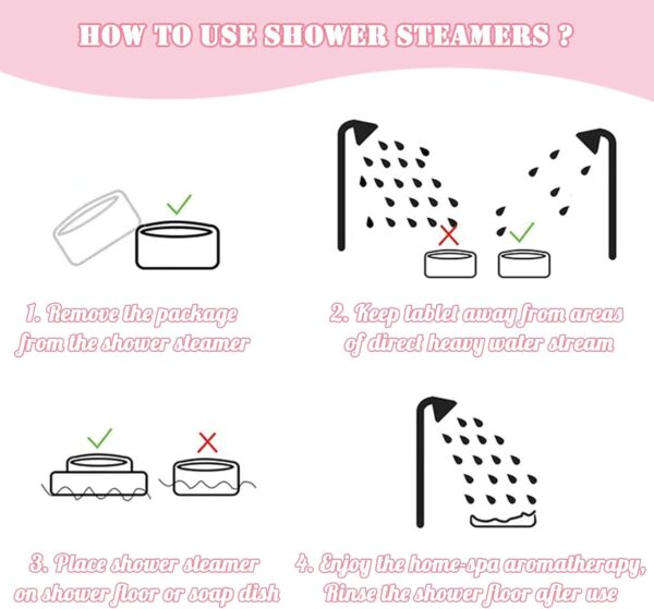 LYINUR 8 Pcs Shower Steamers Aromatherapy with 8 Scents, Shower Bombs Steamer with Essential Oils for Relaxation, Bath Bombs Sets Unique Gift for Women Mum, Christmas Stocking Fillers