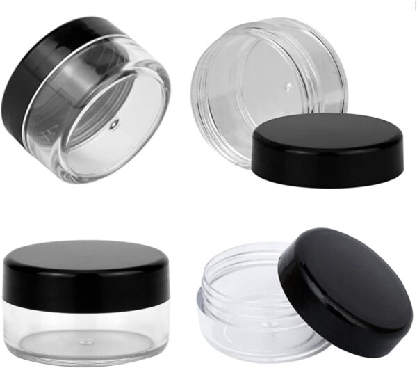 61HogDKJWXL._AC_SL1500_.jpg Sample Pots for Cosmetics, 10 PCS 10Gram Cosmetic Containers, Make up Pots, Mini Jars With Lids, Clear Round Plastic Jars, BPA Free Pot Jars for Travel Storage Makeup Beauty Products Face Creams