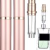 JIYIN 5ml Travel Perfume Refillable Bottle, 2 Pack Bottom-Filling Perfume Atomiser, Mini Portable Fragrances Cologne Dispenser, 0.17oz Travel Leakproof Perfume Sprayer for Women Men(Gold)