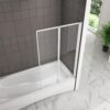 800x1400mm Pivot Shower Bath Screen 2 Fold Folding Bath Shower Screen