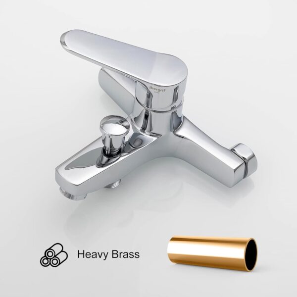 IBERGRIF M13059-1 Single Lever Bath Shower Mixer Taps, Bathroom Tub Filler Brass Faucet, Bath Shower Valve, Wall Mounted, Chrome