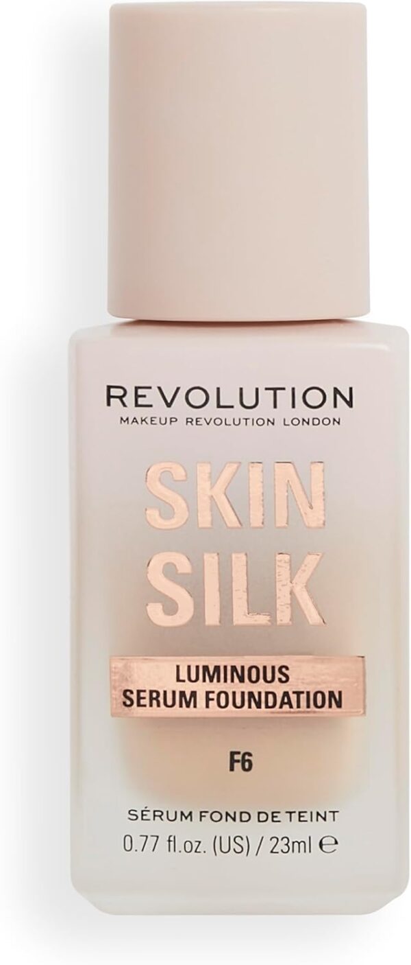 Makeup Revolution, Skin Silk Serum Foundation, Light to Medium Coverage, Contains Hyaluronic Acid, F6, 23ml