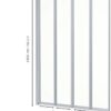 Luxura® 4 Panel 1400 x 1000mm Chrome Over Bath Shower Screen Folding Hinged Door Glass Panels & Screens for Baths, 4mm Toughened Safety Glass, 180° Pivot Swing, Reversible