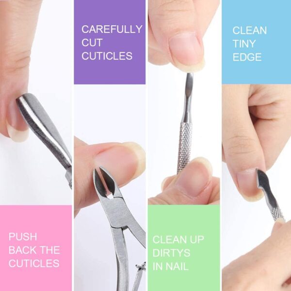 Nail File Set, WOVTE 11 Pcs Nail Files Block 7 Ways Buffer Block Buffer Block Sponge Polished, Come with Cuticle Nipper and Pusher for Dead Skin Nail Trimming Manicure Tools