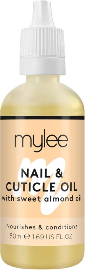 Mylee Sweet Almond Nail & Cuticle Oil 50ml, – Deeply Hydrating & Nourishing Cuticle Conditioner Oil, Non-Greasy Formula and Leaves No Sticky Residue, Lightly Scented With Almond Oil