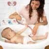 Yookidoo Baby Bath Elephant Shower Head Gift Set - Includes Hooded Towel & Hanger - Control Water from 2 Elephant Trunk Knobs in Tub or Sink Newborns, Toddlers, Boys, Girls (Blush Pink)