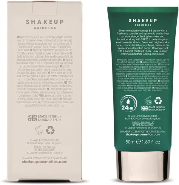 Shakeup Cosmetics Mens Tinted Moisturiser, Vegan Makeup for Men, Natural Coverage for Redness & Blemishes, 24hr Moisturisation with SPF, Easy Application, Light Shade, 50ml. Aka. LET'S FACE IT
