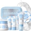7PCS Milk Skincare Set - Gifts For Teenage Girls - Skin Care Sets & Kits With Cleanser,Eye Cream,Exfoliating Scrub, Sunscreen Cream,Hand Wax,Brightening Cream - Facial Kit Valentines Gifts for Her
