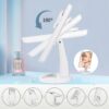 Nestling Makeup Mirror with Lights, 21 LED Lights Vanity Cosmetic Touch Screen, 10x Magnification Detail Mirror, 180° Free Rotation, Dual Power Supply Light