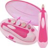 DIFLY Electric Manicure Set, Nail File Grooming Grinding Trimmer Tools for Adult, Gentle & Safe Fingernail Care with LED Light
