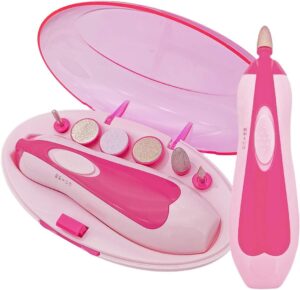 DIFLY Electric Manicure Set, Nail File Grooming Grinding Trimmer Tools for Adult, Gentle & Safe Fingernail Care with LED Light