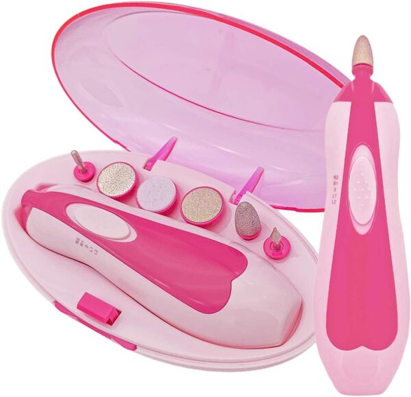 DIFLY Electric Manicure Set, Nail File Grooming Grinding Trimmer Tools for Adult, Gentle & Safe Fingernail Care with LED Light