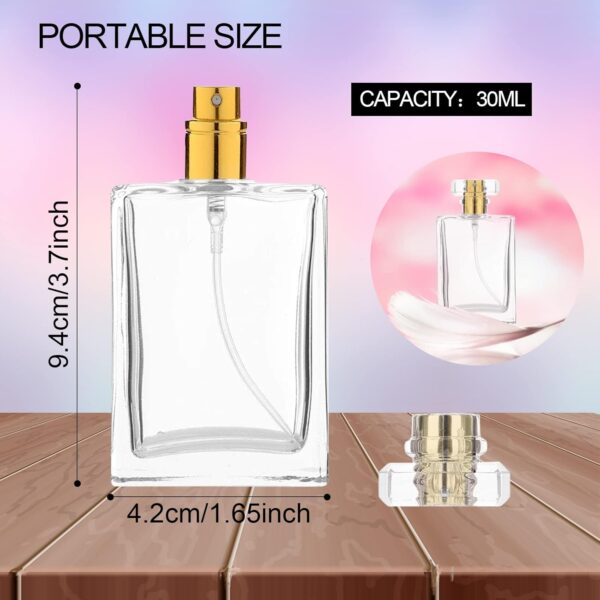 BLMHTWO 2PCS Glass Refillable Perfume Bottle, 30ml/1oz Clear Screw Bottles Cosmetic Fine Mist Atomizer Empty Perfume Atomiser with Mist Pump Portable for Fragrance Oil Travel