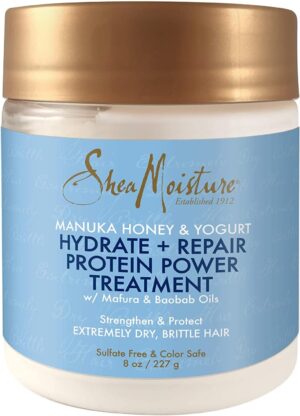 Shea Moisture Manuka Honey & Yogurt Hydrate + Repair Protein-Strong Treatment, 8 Oz