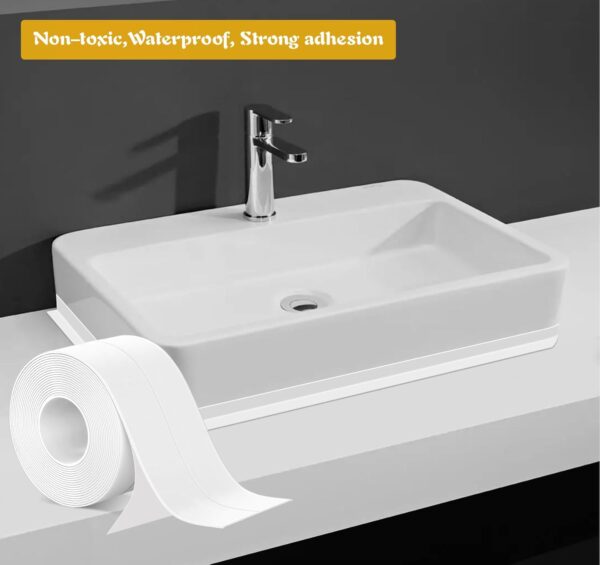 61KTlXGErhL._SL1500_.jpg Adorfine Bath Sealant Strip Self Adhesive 5MX5CM Caulk Strip Sealant Tape Bathroom Sealant White Waterproof Strong Sticky Simple Seal Tape for Shower,Toilet, Kitchen