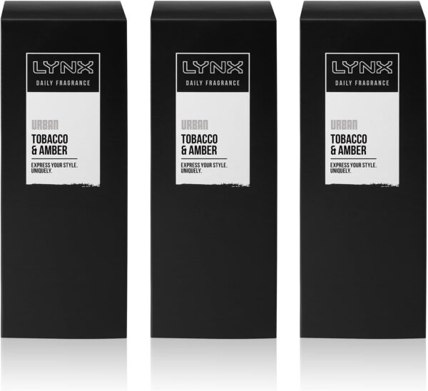 Lynx Urban Daily Fragrance Precision Pump Body Spray with Tobacco & Amber Fragrance 3 Pack of 100ml