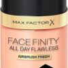 MAX FACTOR - Facefinity All Day Flawless Foundation - 3-in-1 Concealer, Liquid Foundation & Face Primer - Up To 30hr Wear - Flawless Airbrush Finish, SPF 20, Vegan - C50 Natural Rose - 30ml