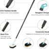 KOKSI Long Handle Cleaning Brush for Bathroom, Tiles, Bathtub, Toilet, Shower Extendable Scrubber with Bristles Microfiber and Sponge Heads | Deep Clean Household Cleaning Product