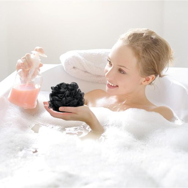 VERINIXUS Loofah Shower Sponge – Pack of 4 Extra Soft Mesh Bath Puff for Body Scrubbing & Exfoliating | Shower Puff for Men, Women & Kids | Durable Bath Sponge for Daily Use