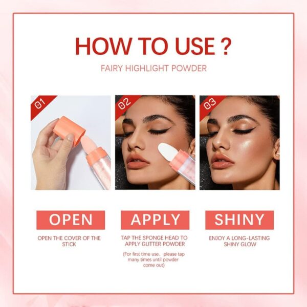 3 Pack Polvo De Hadas Fairy Highlighter Patting Powder Face Body Glitter Shimmer Brightens Blusher Waterproof Smooth Highlighter Festival Party Makeup (Set A)