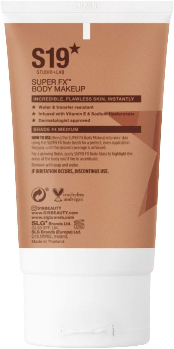 S19 SUPER FX Body Makeup, MEDIUM - Smoothes & Evens Skin Tone & Texture, Hide Scars & Blemishes -100ml