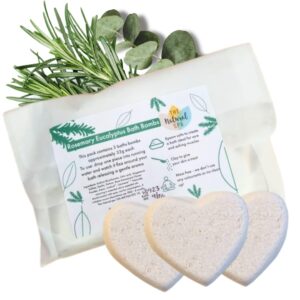 Rosemary Eucalyptus Bath Bomb Kit, Aromatherapy Shower Bombs, Oil-Free Vegan Gifts for Women and Men, Handmade Mini Bath Bombs Spa Gift Set, No Colorants and SLS/SLSA, Pack of 3 - The Natural Spa