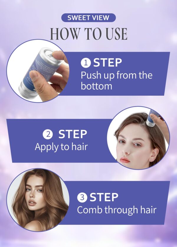 Hair Wax Stick & Slick Back Hair Brush, Hair Pomade/Balm for Smooth Flyaways, Frizz, Sleek Ponytail, Buns, Styling Accessories Cream/Gel for Girls, Kids