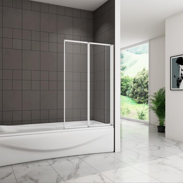 800x1400mm Pivot Shower Bath Screen 2 Fold Folding Bath Shower Screen