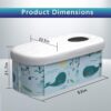 140cm Extra Large Portable Foldable Bathtub with Cover for Adult, Family SPA Soaking Tub for Small Bathroom, Thicken Multiple Layer Bathtub with Lid for Shower Stall (Ocean Design)