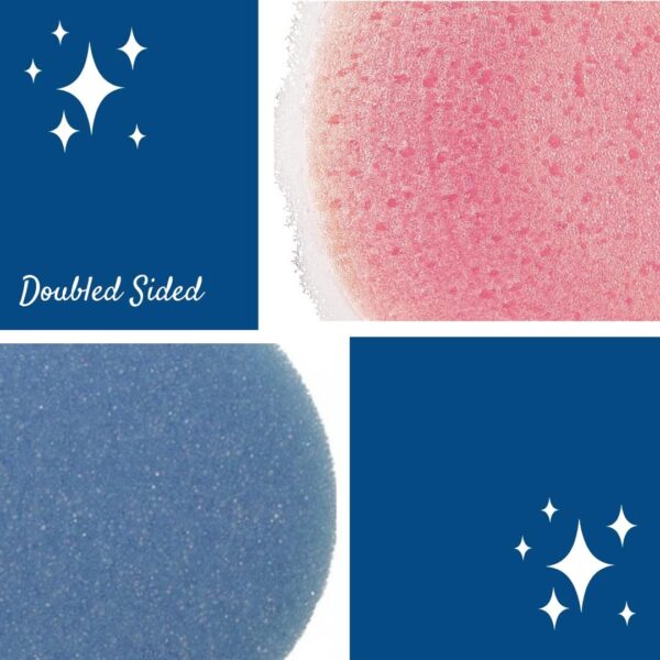 Exfoliating Bath Sponge 4 Pack - Double-Sided Body Shower Scrubber for Adults, Men, Women, Kids, and Children | Cleansing and Massage Refreshing Bathing Experience