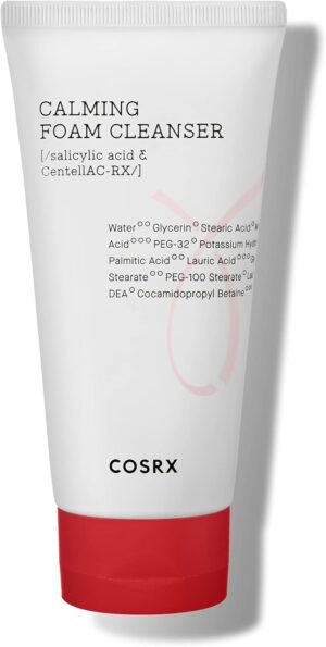 COSRX AC Collection Calming Foam Cleanser, 150ml / 5.07 fl.oz | Salicylic Acid Acne Cleanser | Animal Testing Free, Paraben Free, Korean Skin Care