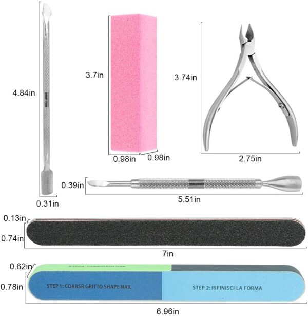 Nail File Set, WOVTE 11 Pcs Nail Files Block 7 Ways Buffer Block Buffer Block Sponge Polished, Come with Cuticle Nipper and Pusher for Dead Skin Nail Trimming Manicure Tools