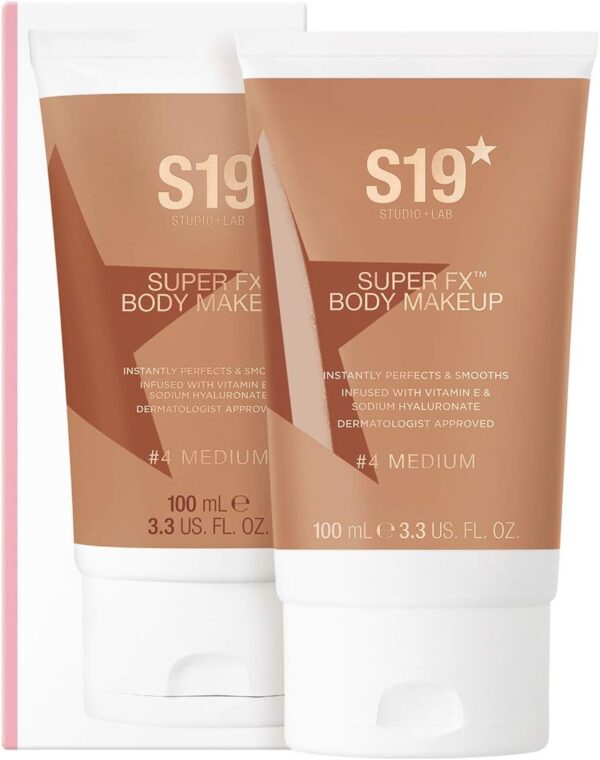 S19 SUPER FX Body Makeup, MEDIUM - Smoothes & Evens Skin Tone & Texture, Hide Scars & Blemishes -100ml