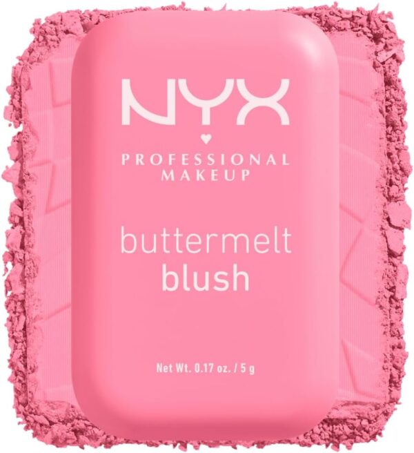 NYX Professional Makeup Buttermelt Powder Blush, Up To 12H Wear, Seamless Blending, Fade and Transfer Resistant, With Shea and Mango Butter, Vegan Formula, Shade: Butta Together