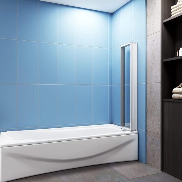 huibathrooms 5Fold Screem-1200x1400mm, Pivot Shower Bath Screen Panel