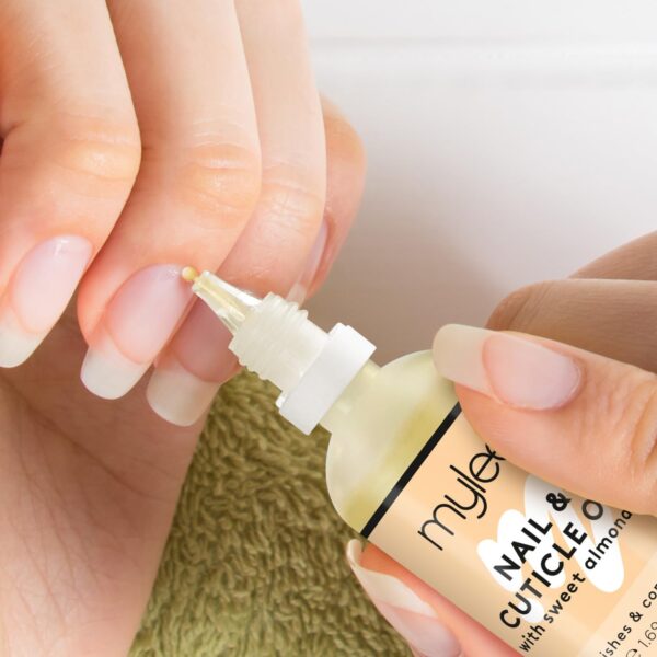 Mylee Sweet Almond Nail & Cuticle Oil 50ml, – Deeply Hydrating & Nourishing Cuticle Conditioner Oil, Non-Greasy Formula and Leaves No Sticky Residue, Lightly Scented With Almond Oil