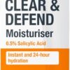 Neutrogena Clear and Defend Moisturiser (50ml), Oil-Free Face Moisturiser for Spot-Prone Skin, with Purifying 0.5% Salicylic Acid to Help Prevent Breakouts for Smoother, Softer & Clearer Skin