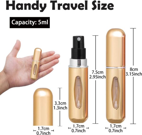 4PCS 5ml Perfume Atomiser Refillable Bottles Portable Mini Spray Travel Bottle Easy to Refill Empty Atomizer Bottle for Purse Handbag Pocket Luggage,Bright Color