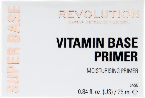 Makeup Revolution, Super Base Vitamin Balm, Hydrating Face Primer, Preps & Plumps Skin, Translucent Formula, Contains Vitamins, 25 ml